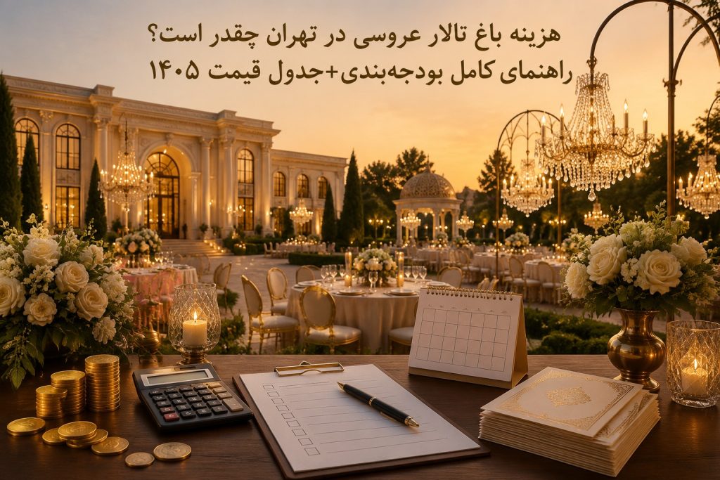 هزینه باغ تالار عروسی در تهران چقدر است؟ راهنمای کامل بودجه‌بندی + جدول قیمت ۱۴۰۵