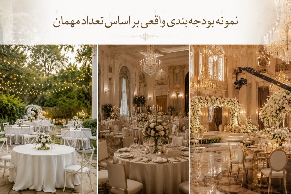 نمونه بودجه‌بندی واقعی بر اساس تعداد مهمان